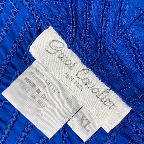 Great Cavalier by St Paul bright Blue Jacket XL Stitched Texture Excellent - Picture 7 of 11